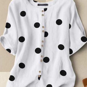 ZANZEA Chemisier Élégant Unique Pois Chic