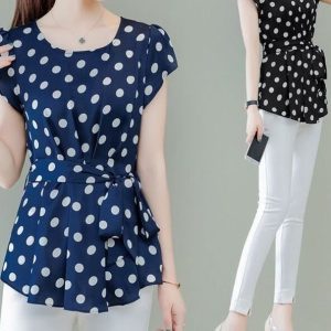 Chemisiers Mousseline Soie Femmes Élégantes Pois