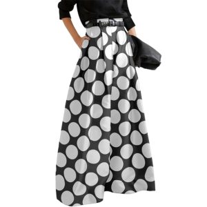 Yeezzi Pantalon Femme Pois Décontracté Élégant