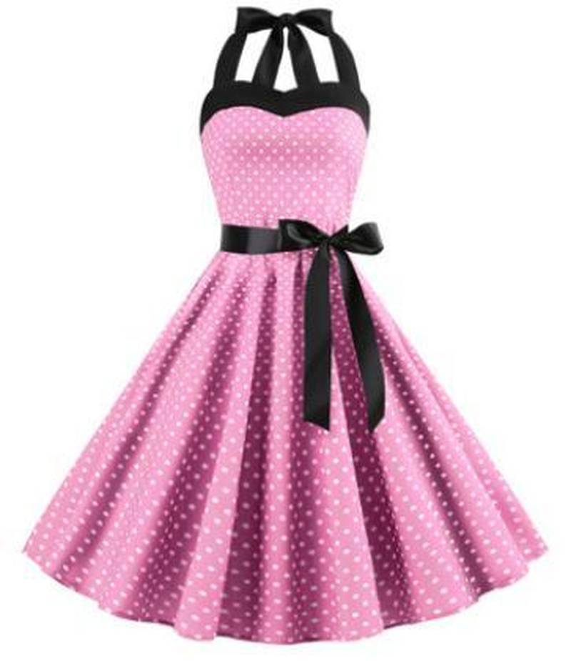 Robe Retro A Pois Vetements Pin – Image 9