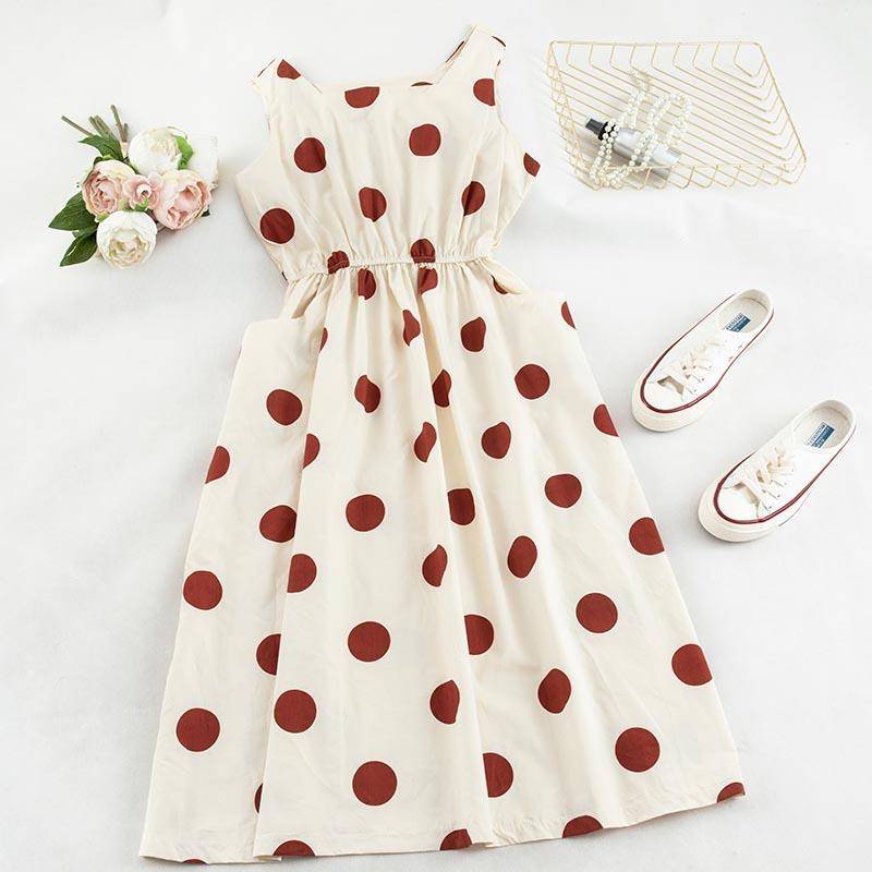 Robe D Ete A Pois Soiree Longue Femme – Image 9