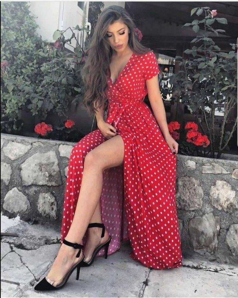 Robe Boheme A Pois Vetement Femme Style – Image 7