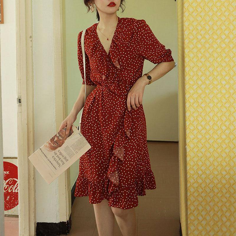 Robe A Pois Courte En Lin Ete – Image 8
