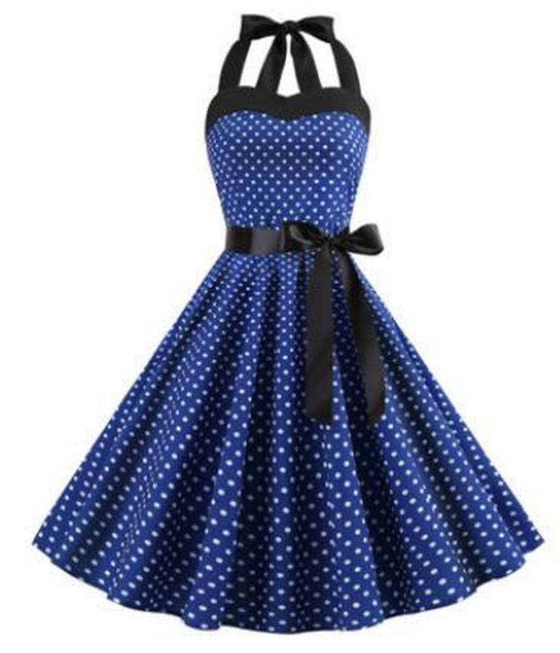 Robe Retro A Pois Vetements Pin – Image 7