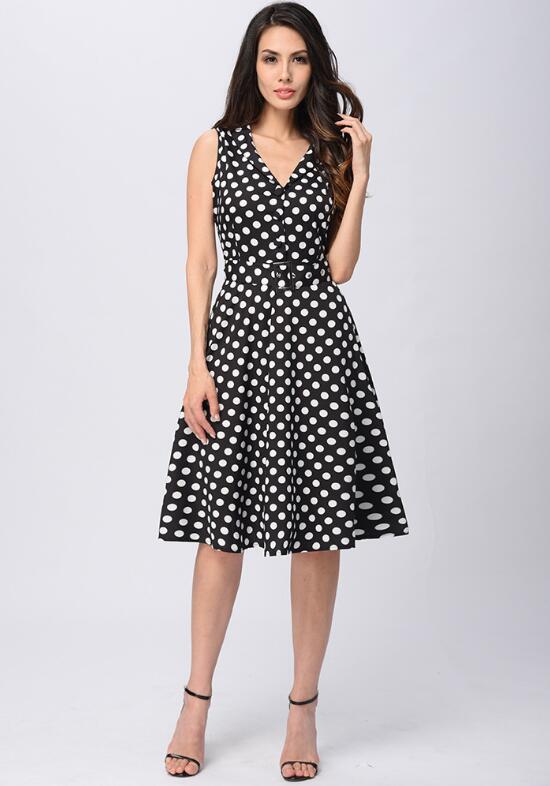 American Vintage Robe Bordeau À Pois Courte – Image 6