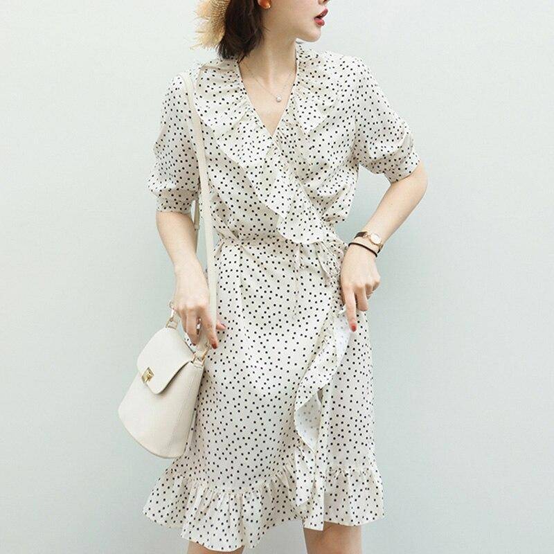 Robe A Pois Courte En Lin Ete – Image 9