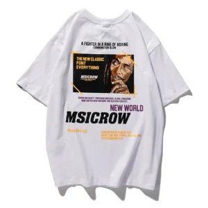 "MSICROW" T-shirt Blanc Oversize streetwear - URB1™