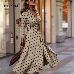 Y2K Robe Élégante Motifs Pois Chic