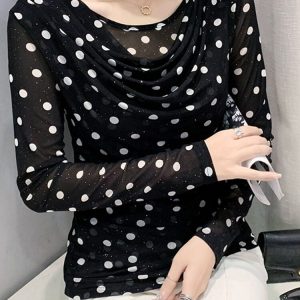 Winsleter T-Shirt Femme Maille Double Épaisseur