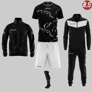 Pack Givova Ma 040 – Kit Club Essentiel (Maillot + Short + Chaussettes + Coupe-vent)