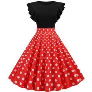 Robe A Pois Grande Taille De Soiree Rouge