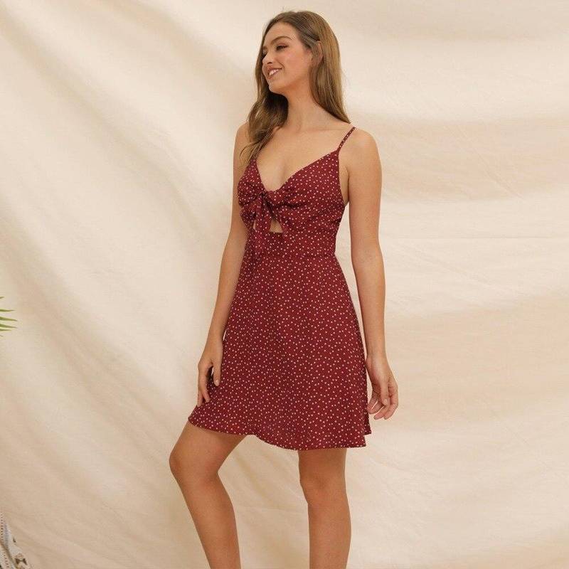 Robe D Ete A Pois Bretelles Fines – Image 3