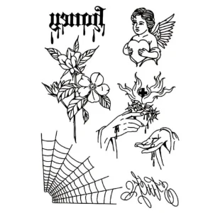 "INKED" Set de 6 Tataouages Éphémères Waterproof - URB1™