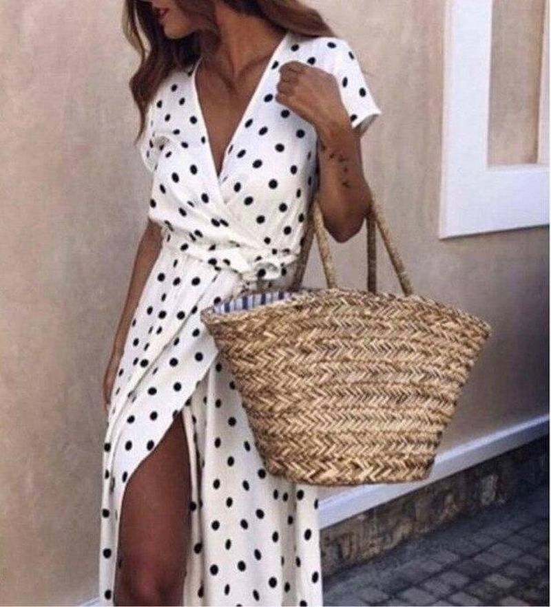 Robe Boheme A Pois Vetement Femme Style – Image 4