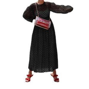 Robe Dentelle A Pois Longue