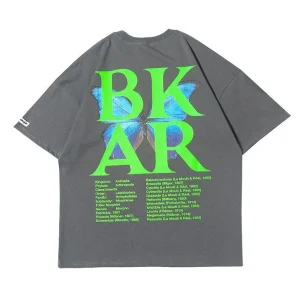 "BKAR" T-shirt Gris imprimé Streetwear - URB1™