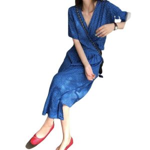 Robe Bleu Longue