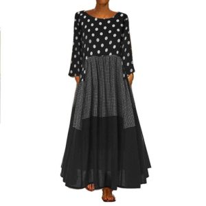 Robe Longue A Pois Maxi