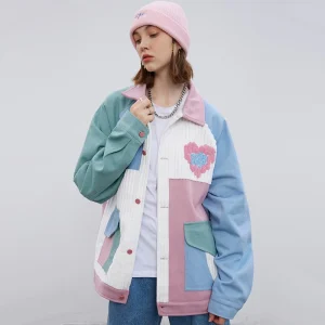 "AYWTER" Veste en Jean Velour Bleu Rose Vert pâle - URB1™