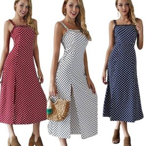 Robe D Ete A Pois Sans Bretelle