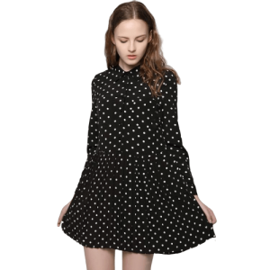 Petite Robe Noir Vêtement À Pois Courte