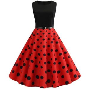 Robe A Pois Grande Taille De Cocktail