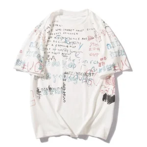 "THOUGHTS" T-shirt Blanc oversize streetwear - URB1™