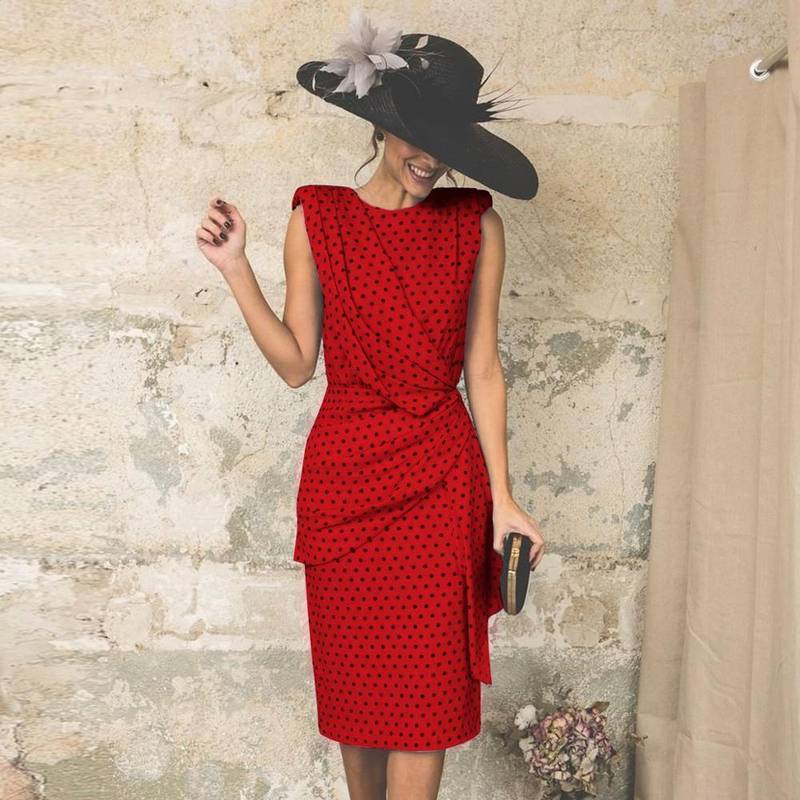 Robe Ceremonie A Pois Rose Poudre Grande Taille – Image 4