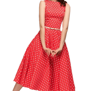 Robe À Pois Courte Rouge Petit Pois