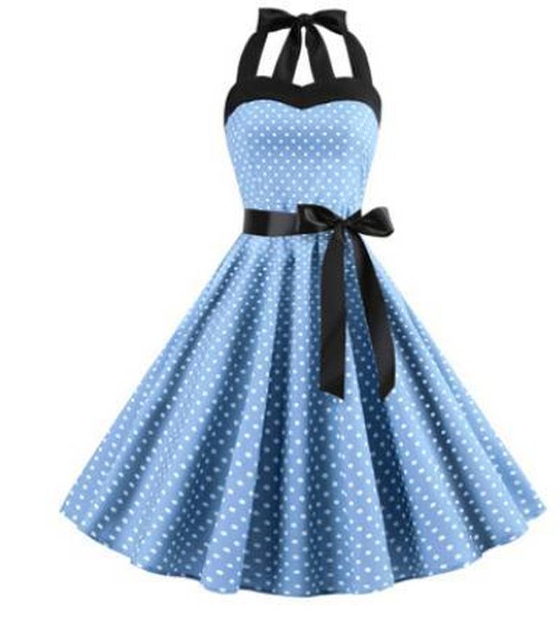 Robe Retro A Pois Vetements Pin – Image 4