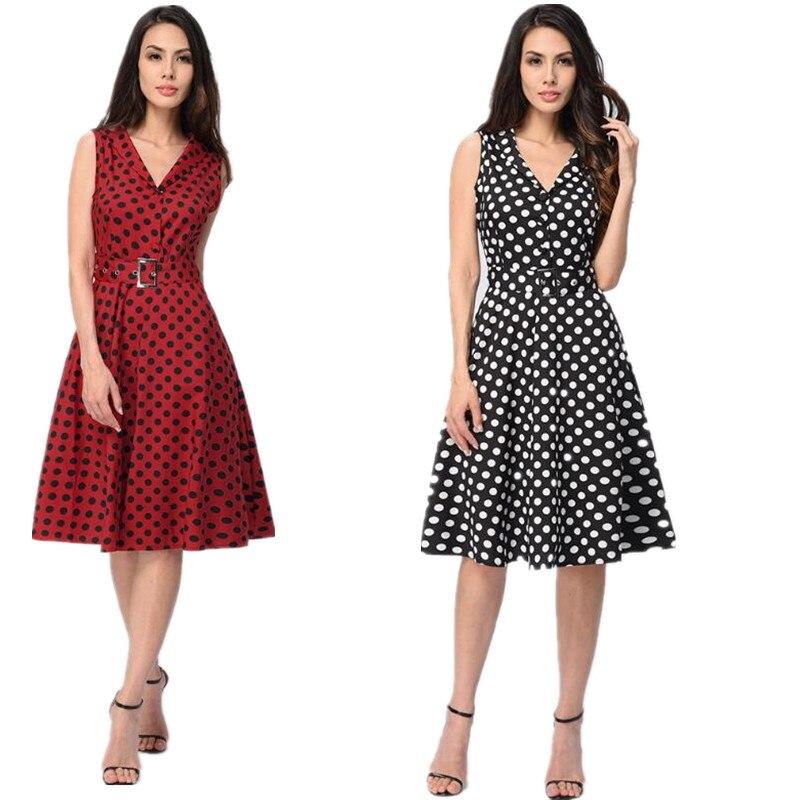 American Vintage Robe Bordeau À Pois Courte – Image 2