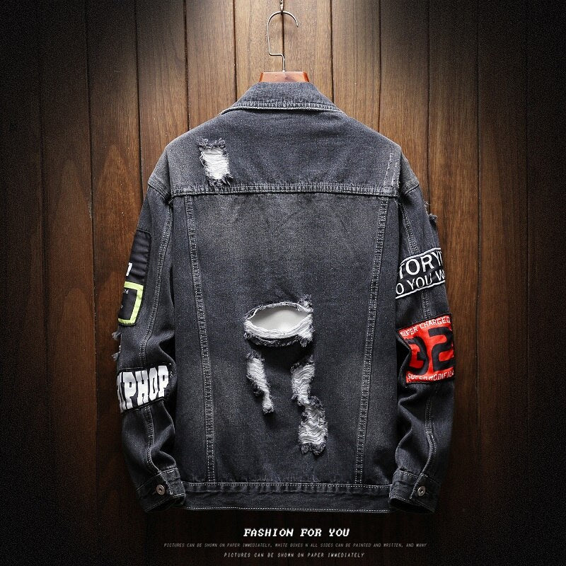 "32" Veste en jean denim streetwear - URB1™ – Image 2
