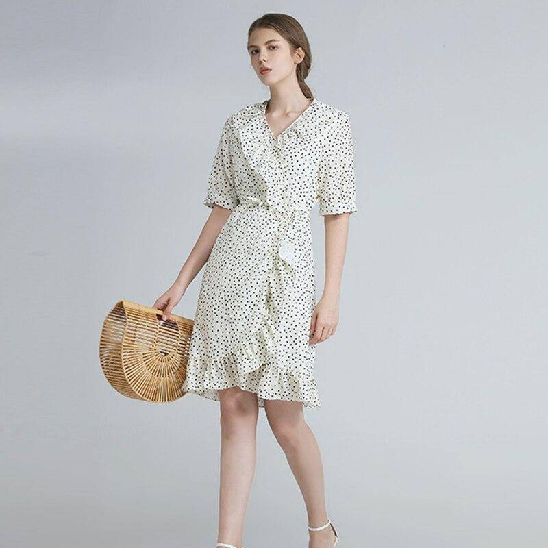 Robe A Pois Courte En Lin Ete – Image 2