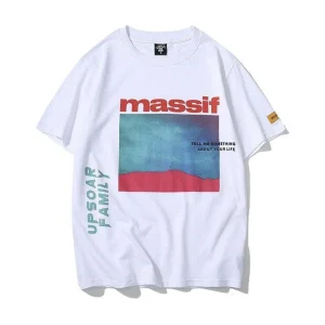 "MASSIF" T-shirt Blanc Oversize streetwear - URB1™
