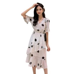 Robe Mousseline A Pois Tunique De Plage Soie