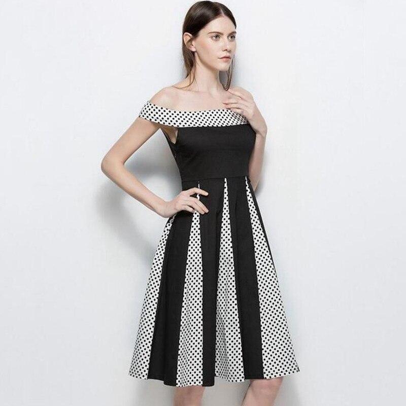 Robe De Soirée Courte Rouge Sans Bretelles À Pois Année 50 – Image 7