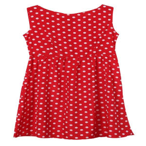 Robe À Pois Courte Rouge Blanc