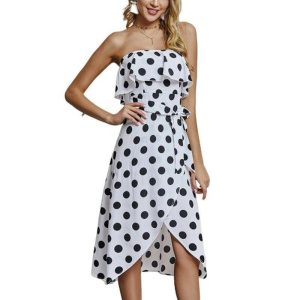 Robe Bustier A Pois Maxi