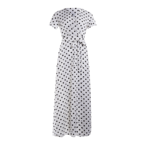 Robe De Soirée Longue Blanche À Pois