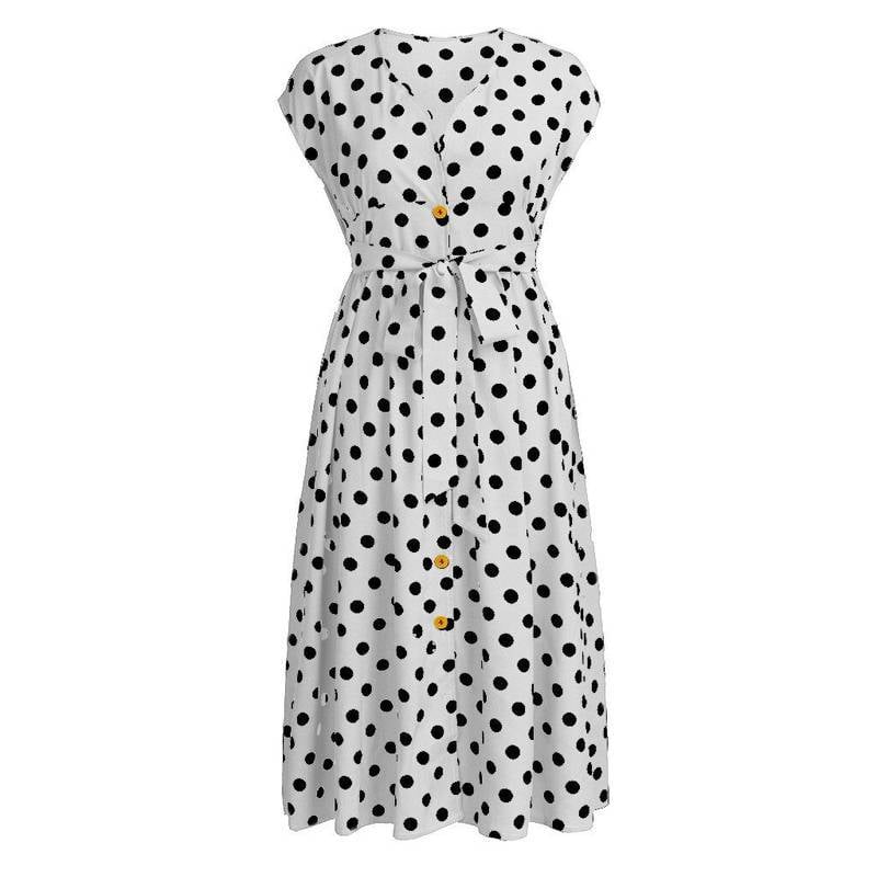 Robe A Pois Ceinture Femme Taille – Image 5