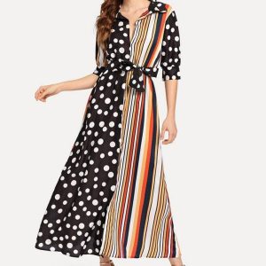 Robe Longue A Pois Moulante