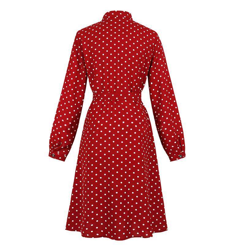 Robe Longue A Pois En Soie Pour Mariage – Image 2