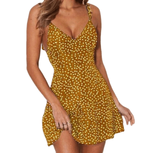 Robe À Pois Courte Rustique Décontracté