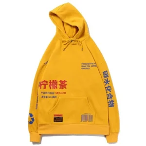 "BLACK TEA" Sweat-shirt Hoodie à Capuche Jaune - URB1™