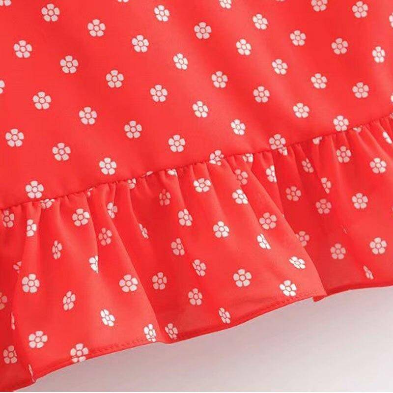 Robe A Pois Courte Ete Rouge – Image 4