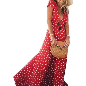 Robe D Ete A Pois Tunique Rouge