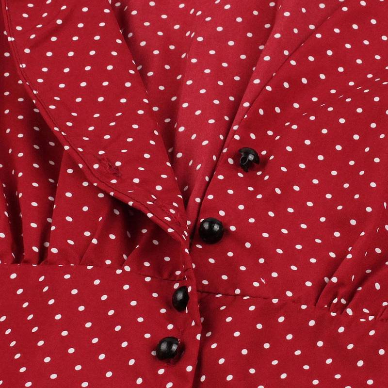 Robe D Ete A Pois Rouge Longue Grande Taille – Image 4