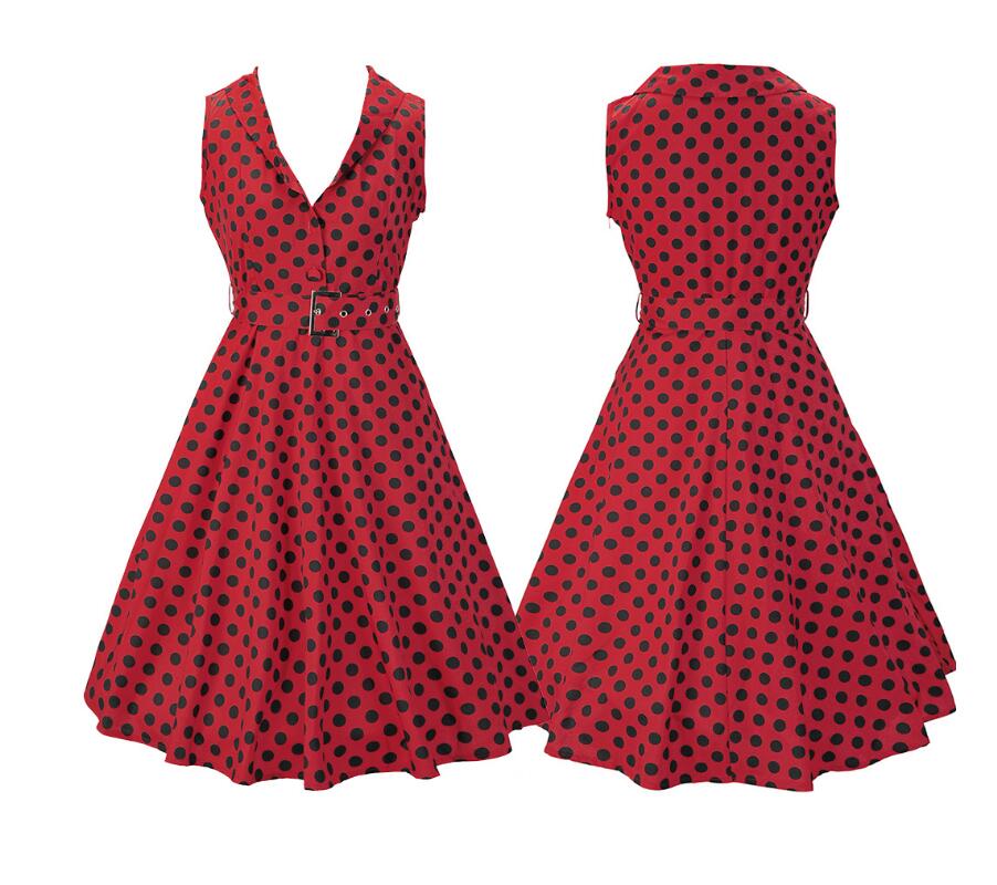 American Vintage Robe Bordeau À Pois Courte – Image 5