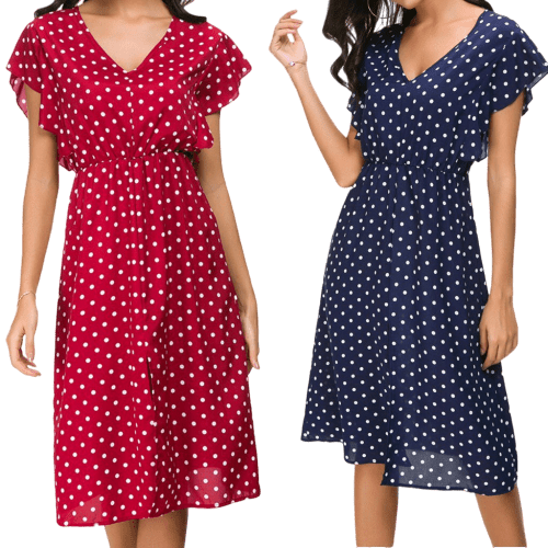 Robe À Pois Mi Longue