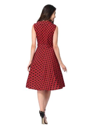 American Vintage Robe Bordeau À Pois Courte – Image 4